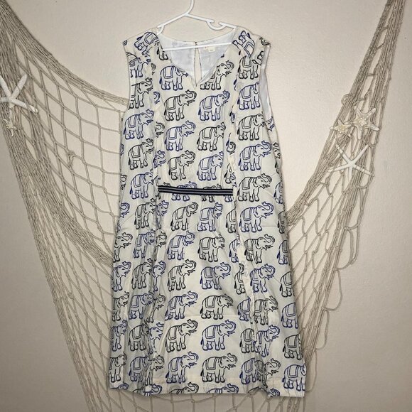 CREWCUTS Big Girl's Sleeveless Elephant Print Cotton Dress 16 - Picture 1 of 11